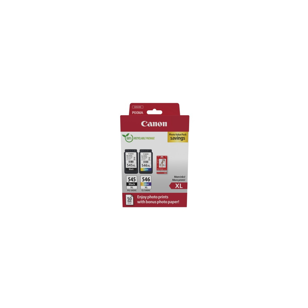 Canon PG-545XL/CL-546XL (8286B011) Photo value pack Rašalinių kasečių komplektas, BK/CMY