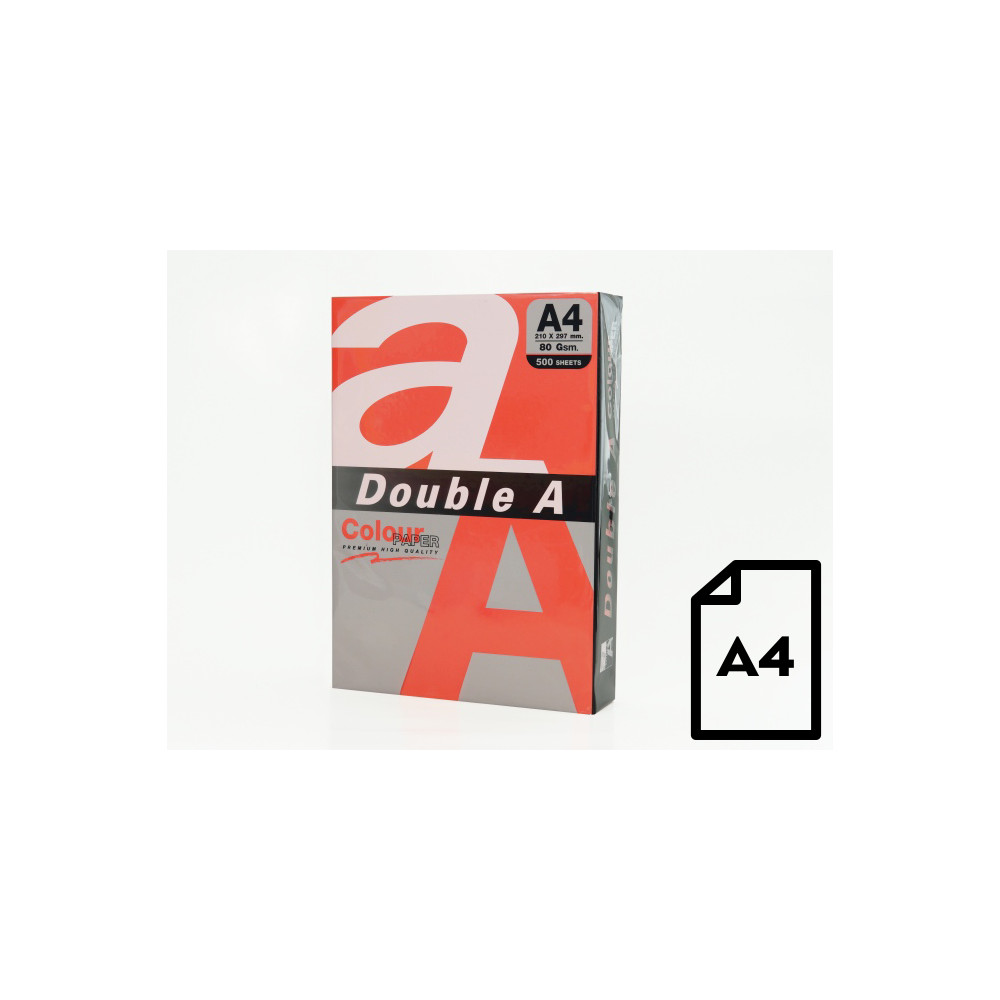 Spalvotas popierius Double A, 80g, A4, 500 lapų, Red