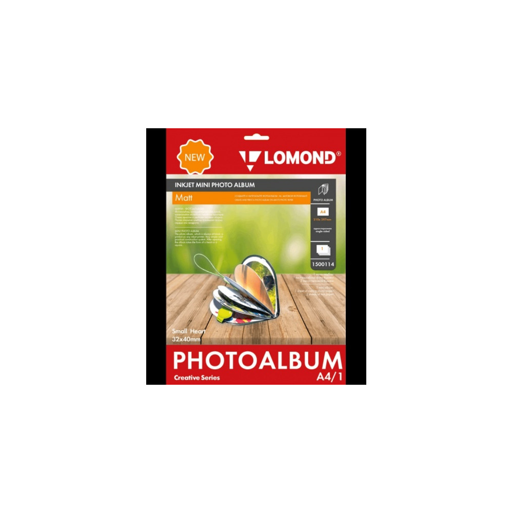 Fotoalbumas Lomond Inkjet Mini Album Small Heart Matinis širdelės formos 32x40mm (mažas)