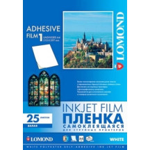 Lipni poliesterio plėvelė Lomond PET Inkjet Film Self Adhesive Balta Blizgi A4, 25 lapai