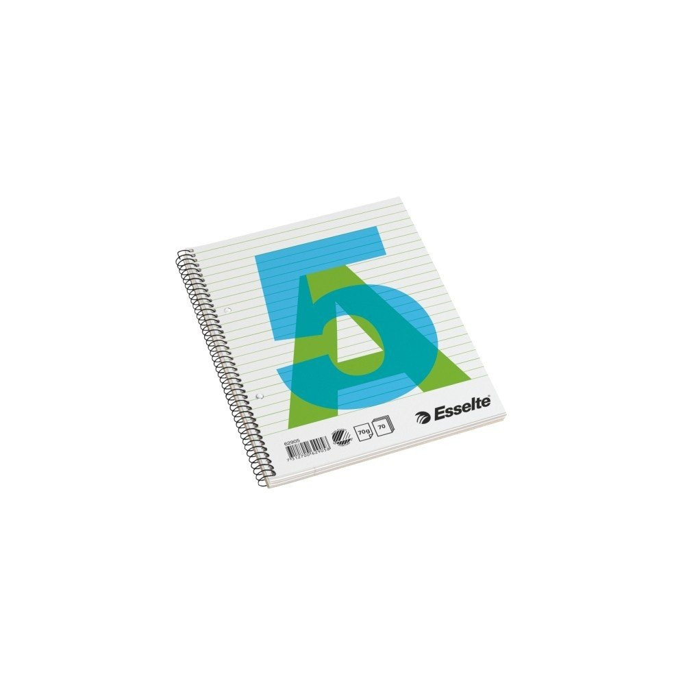 Sąsiuvinis su spirale Esselte, A5/70, linija, minkštas viršelis