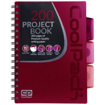 Sąsiuvinis su spirale CoolPack, A5, 200 puslapių, langeliais, raudonos spalvos