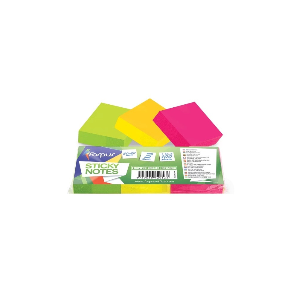 Lipnūs lapeliai Forpus, Neon, 40x50mm, spalvoti (3x100)