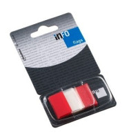 Indeksai Global Notes, 25x43mm, raudoni, plastikiniai (1x50) 0718-202