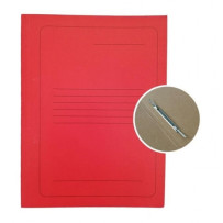 Kartoninis segtuvėlis SMLT A4 300g, raudonas su spauda ir įsegėle