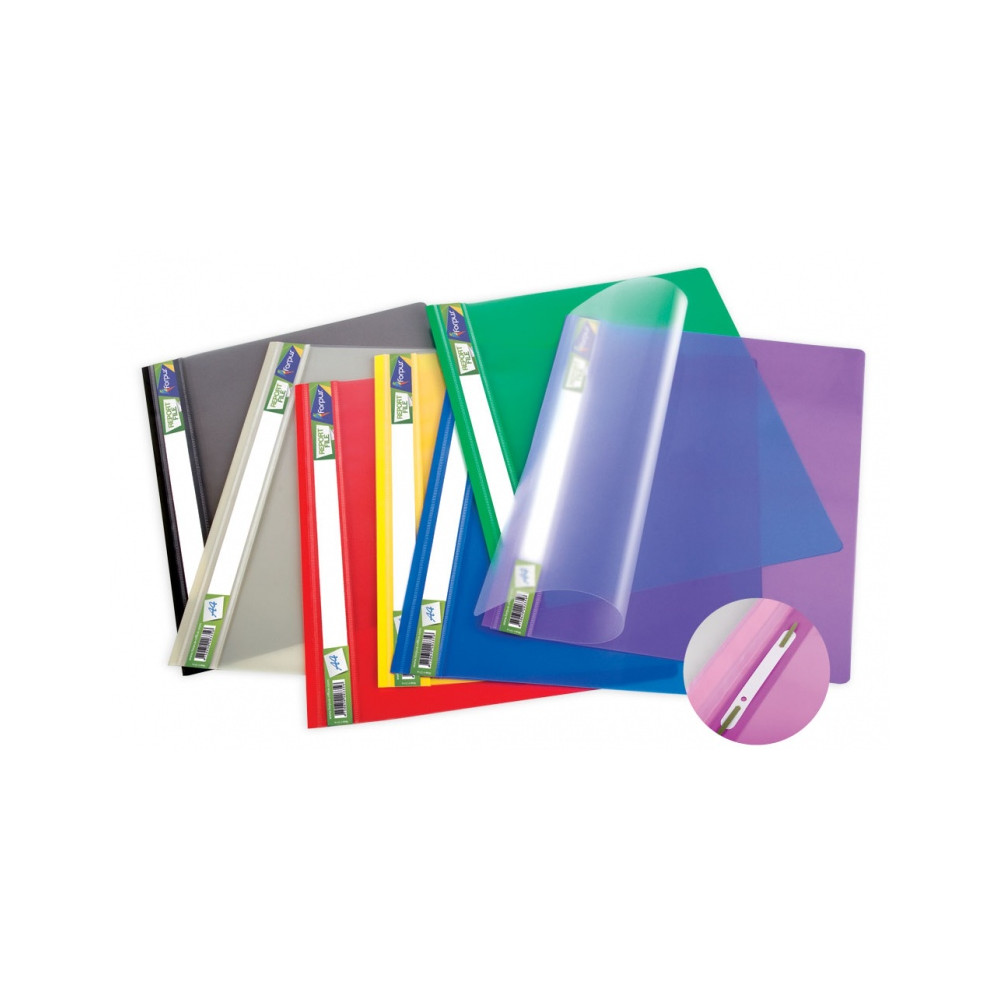 Segtuvėlis skaidriu viršeliu Forpus Premium, A4+, geltonas