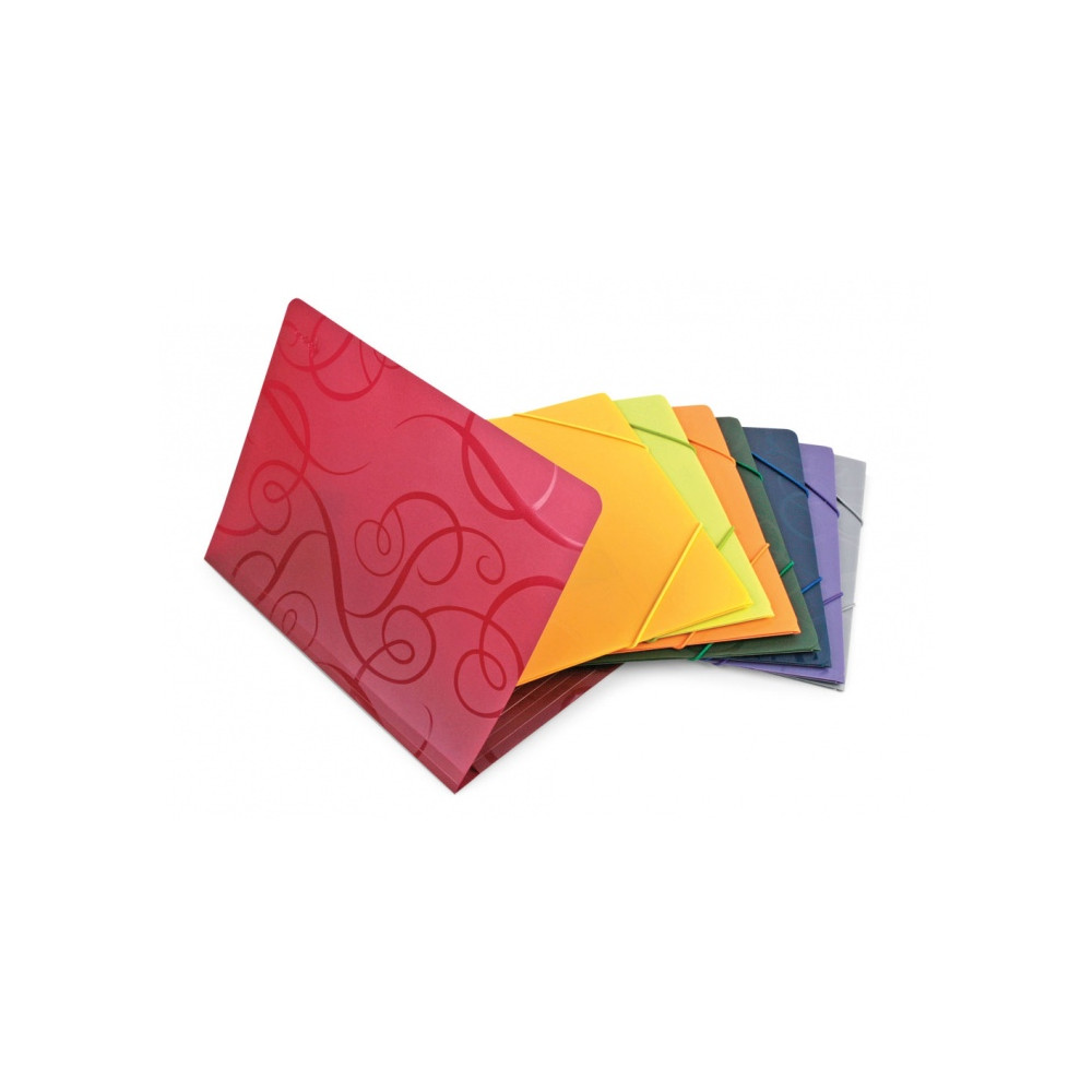 Aplankas su gumelėmis Forpus Barocco, A4, plastikinis, raudonas