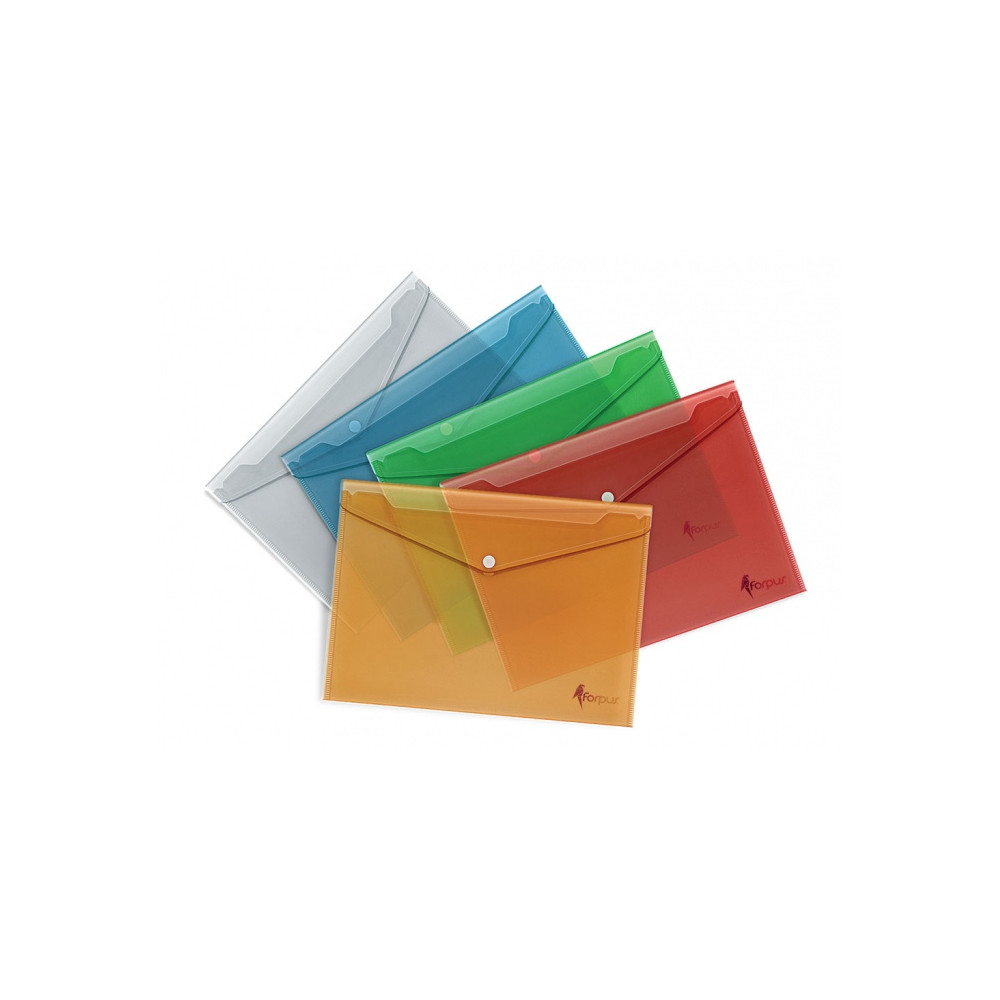 Aplankas-vokelis su spaude Forpus, A4, plastikinis, baltas, skaidrus 0820-009