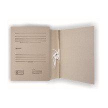 Aplankas SMLT, archyvinis, A4 2cm, 400g, su 2 raišteliais, su spauda, rudas, kartoninis