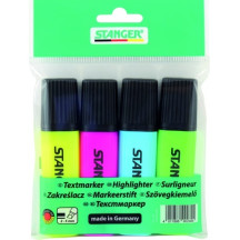 Stanger Teksto žymekliai 1-5 mm, 4 spalvų rinkinys 180009000