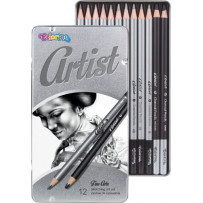 Eskizavimo pieštukų rinkinys Colorino Artis metalinėj dėžutėj 12 vnt