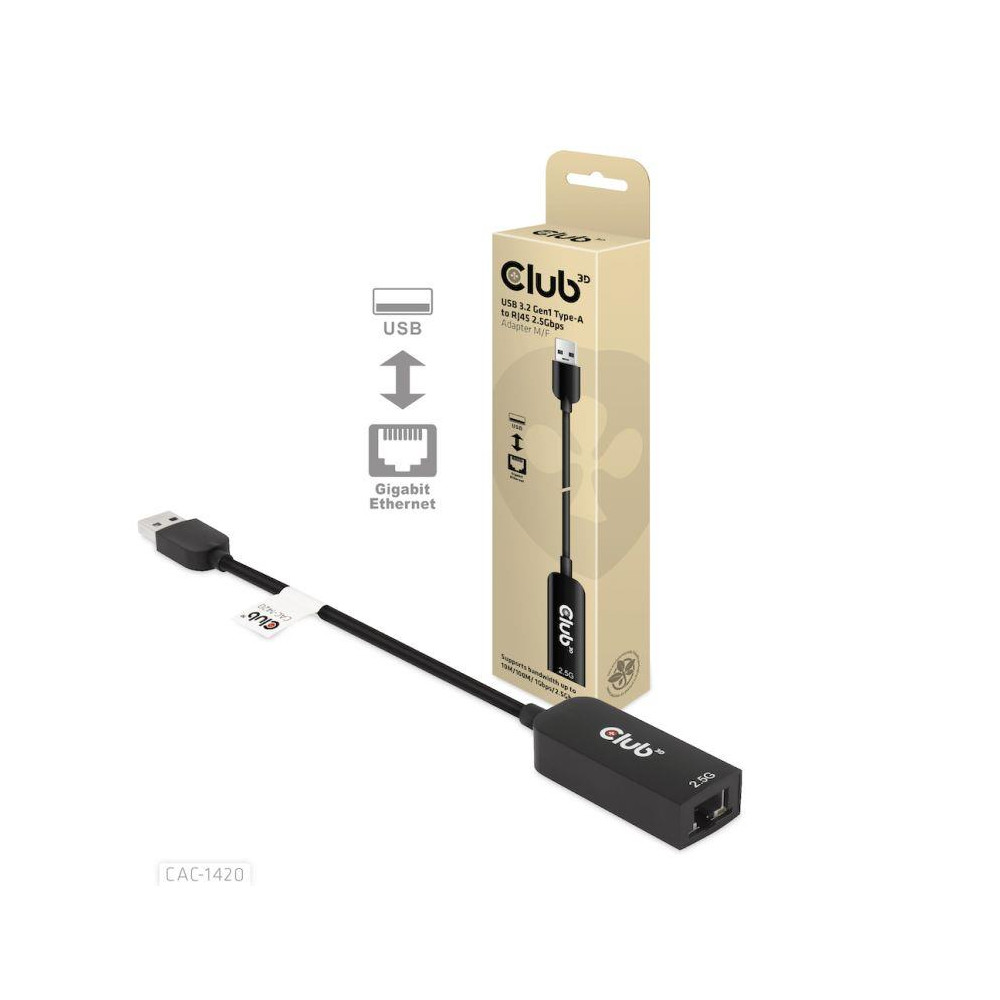 I/O ADAPTER USB3.2 TO RJ45/M/F CAC-1420 CLUB3D