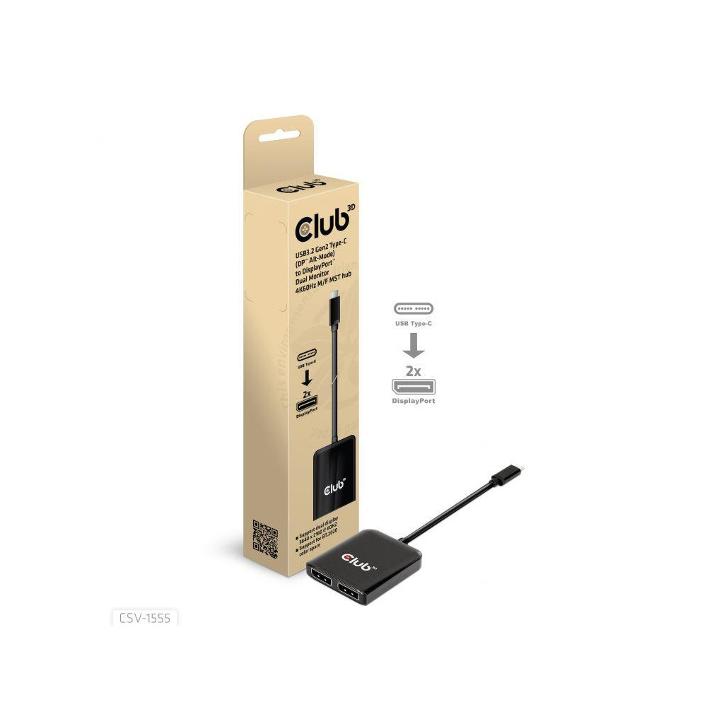 I/O HUB USB-C TO DP DUAL/CSV-1555 CLUB3D