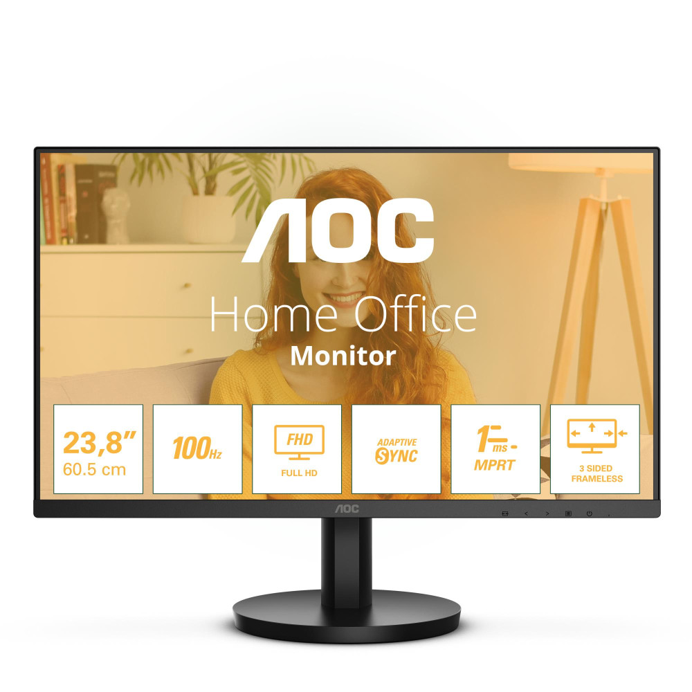 LCD Monitor|AOC|24"|Panel VA|1920x1080|16:9|100 Hz|Matte|1 ms|Speakers|Tilt|Colour Black|24B3HMA2