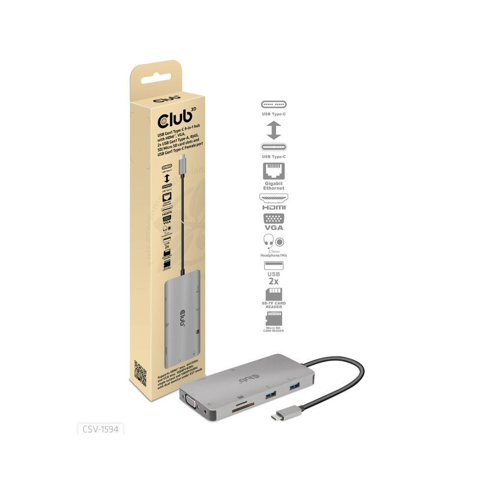 I/O HUB 9IN1 USB-C/CSV-1594 CLUB3D