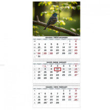 Sieninis kabinamas kalendorius trijų dalių TRIO 30x66cm.