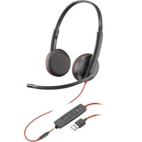 POLY Blackwire 3225 Stereo Laidinės ausinės, USB-A, Juoda