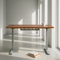 Reguliuojamo aukščio stalas Up Up Bjorn Pilkas, Stalviršis M Tamsaus riešuto spalvos