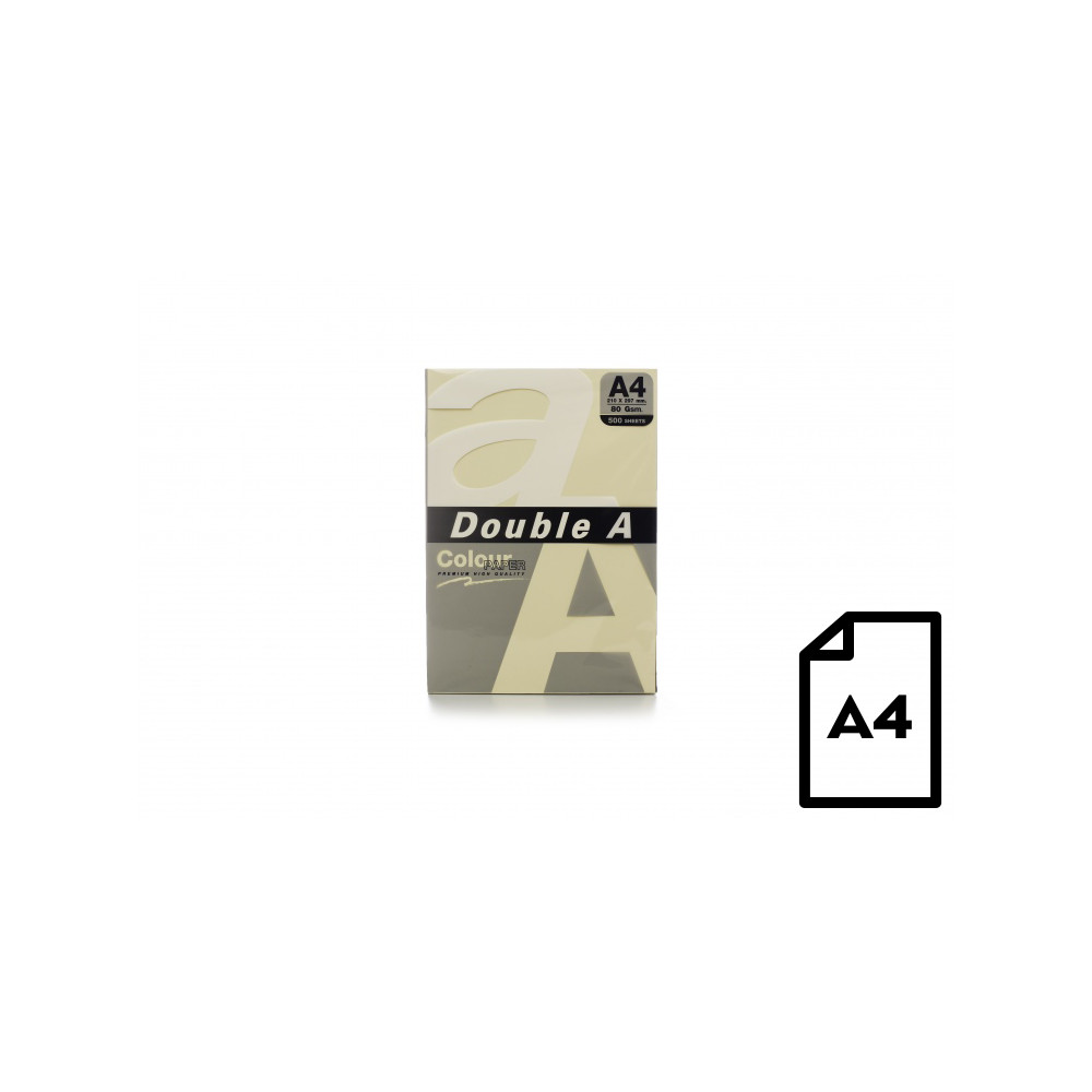 Spalvotas popierius Double A, 80g, A4, 500 lapų, Ivory