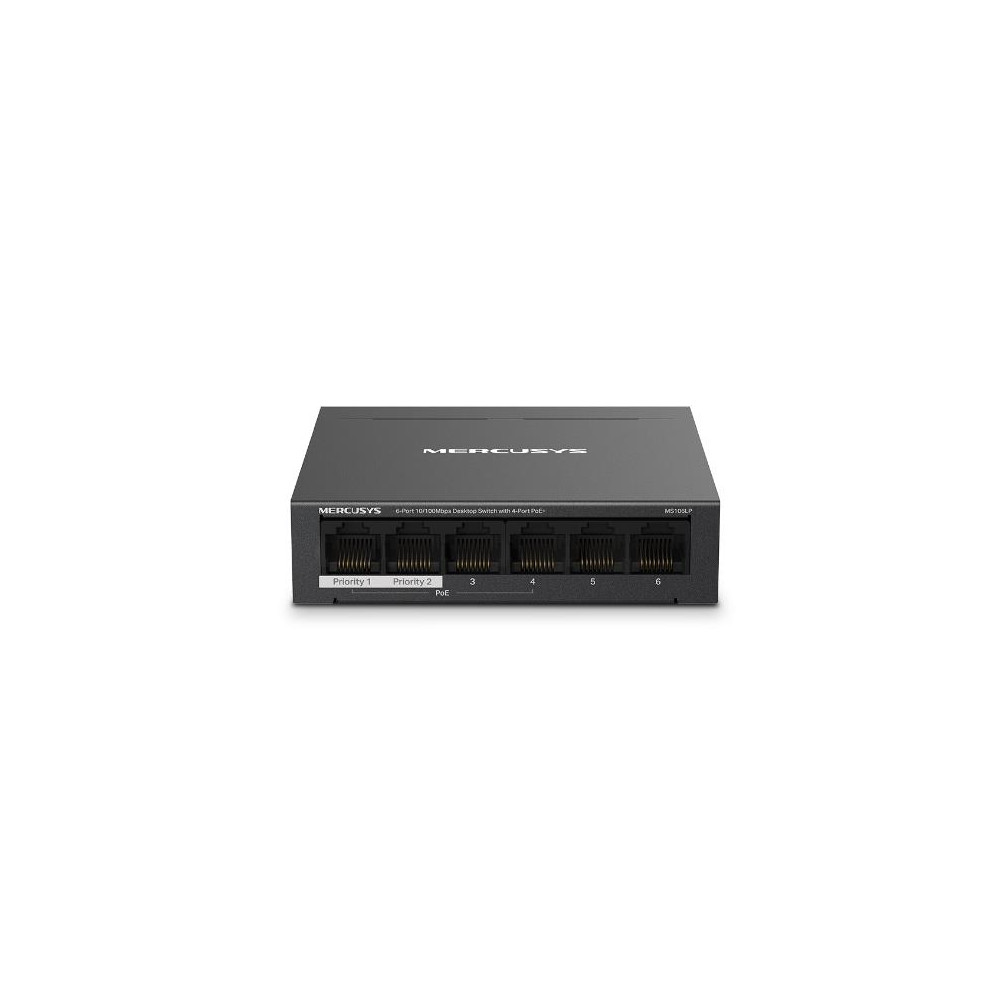 Switch|MERCUSYS|Desktop/pedestal|6x10Base-T / 100Base-TX|PoE+ ports 4|MS106LP