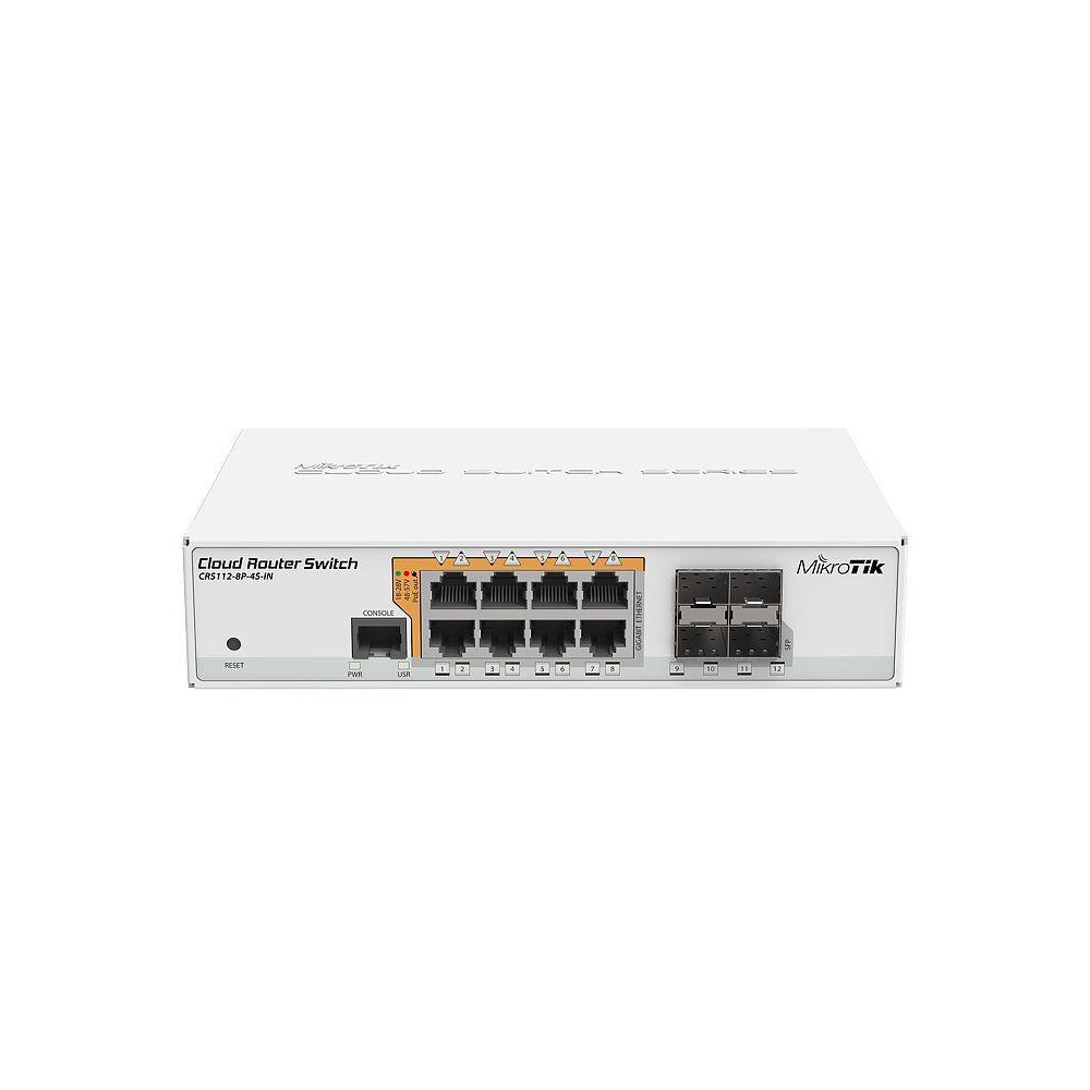 NET ROUTER/SWITCH 8PORT 1000M/4SFP CRS112-8P-4S-IN MIKROTIK