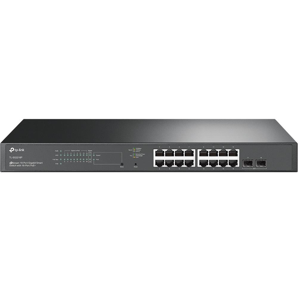 Switch|TP-LINK|JetStream|TL-SG2218P|Desktop/pedestal|16x10Base-T / 100Base-TX / 1000Base-T|2xSFP|PoE+ ports 16|150 Watts|TL-SG22