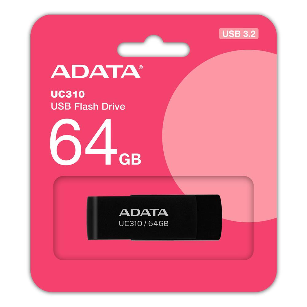 MEMORY DRIVE FLASH USB3.2 64GB/BLACK UC310-64G-RBK ADATA