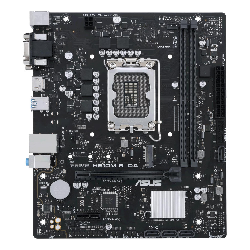 Mainboard|ASUS|Intel H610|LGA1700|Micro-ATX|Memory DDR4|Memory slots 2|1xPCI-Express 1x|1xPCI-Express 16x|1xM.2|1x15pin D-sub|2x