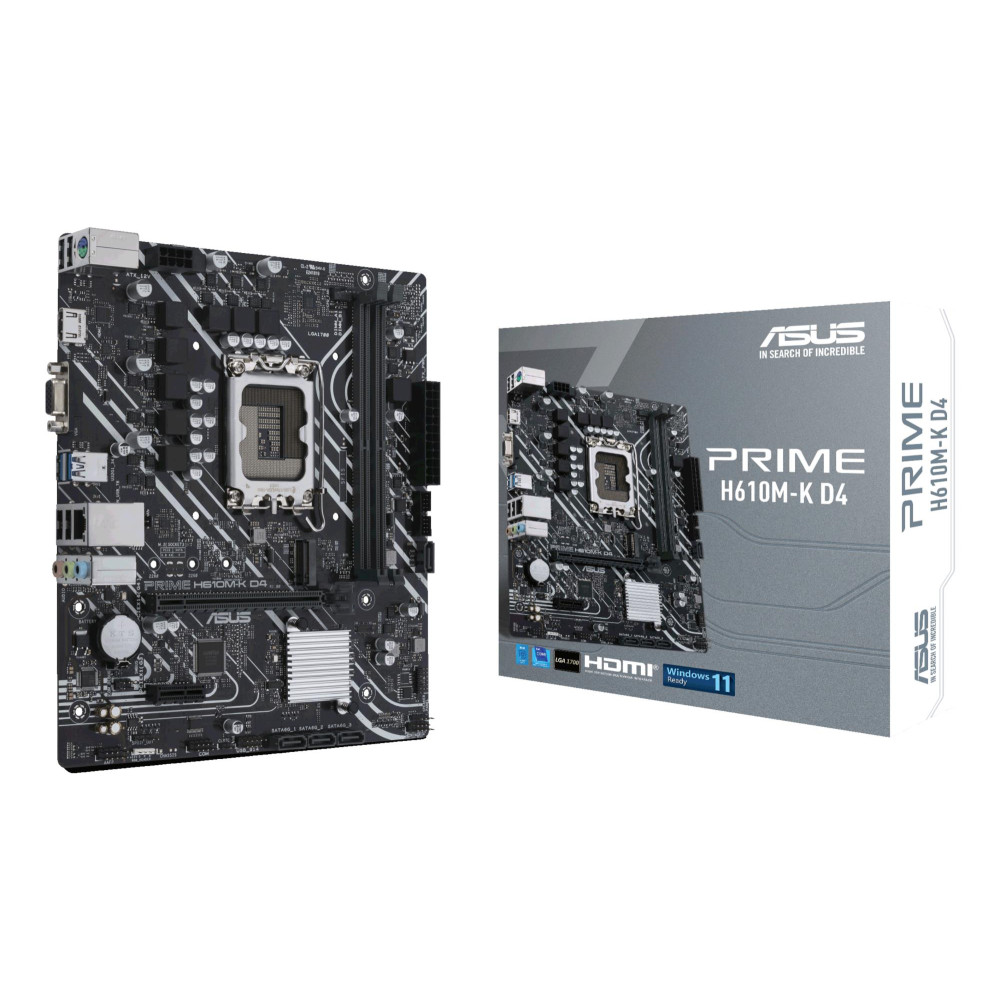 Mainboard|ASUS|Intel H610|LGA1700|MicroATX|Memory DDR4|Memory slots 2|1xPCI-Express 3.0 1x|1xPCI-Express 4.0 16x|1xM.2|1x15pin D