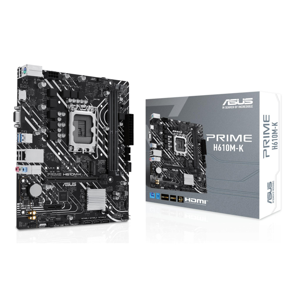 Mainboard|ASUS|Intel H610|LGA1700|Micro-ATX|Memory DDR5|Memory slots 2|1xPCI-Express 3.0 1x|1xPCI-Express 4.0 16x|1xM.2|1x15pin 