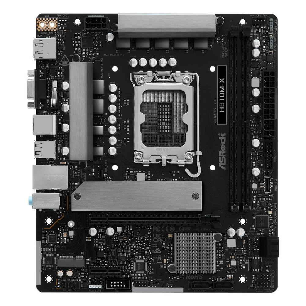 Mainboard|ASROCK|Intel H810|LGA1851|Micro-ATX|Memory DDR5|Memory slots 2|H810M-X