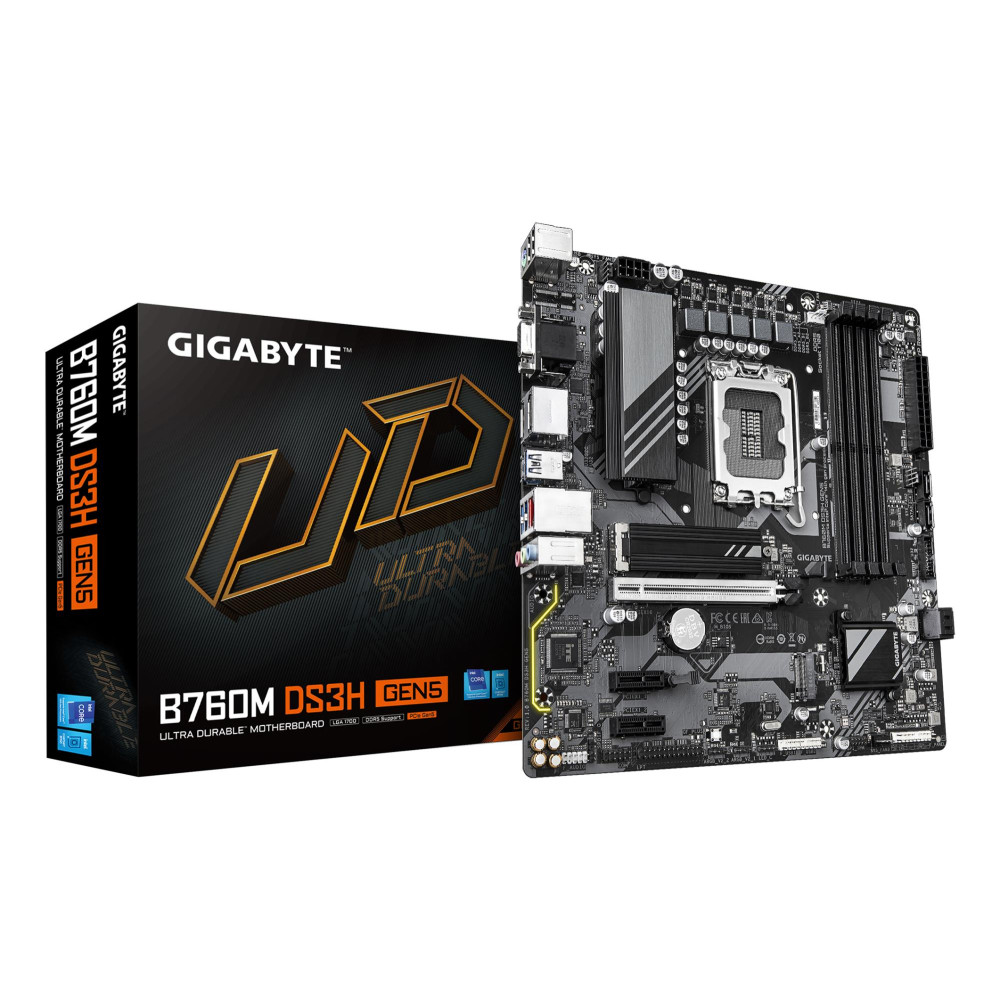 Mainboard|GIGABYTE|Intel B760 Express|LGA1700|Micro-ATX|Memory DDR5|Memory slots 4|B760MDS3HGEN5
