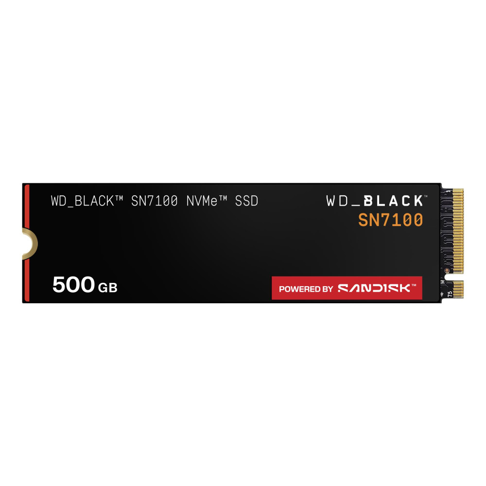 SSD|SANDISK|Read speed 6800 MB/s|Write speed 5800 MB/s|NVMe Yes|PCI Express 4.0|M.2|500 GB|POWERED BY SANDISK|Black SN7100|WDS50