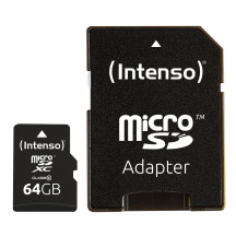 MEMORY MICRO SDXC 64GB C10/W/ADAPTER 3413490 INTENSO