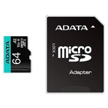 MEMORY MICRO SDXC 64GB W/ADAP./AUSDX64GUI3V30SA2-RA1 ADATA