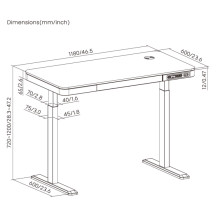 Reguliuojamo aukščio stalas Up Up Balder II Juodas
