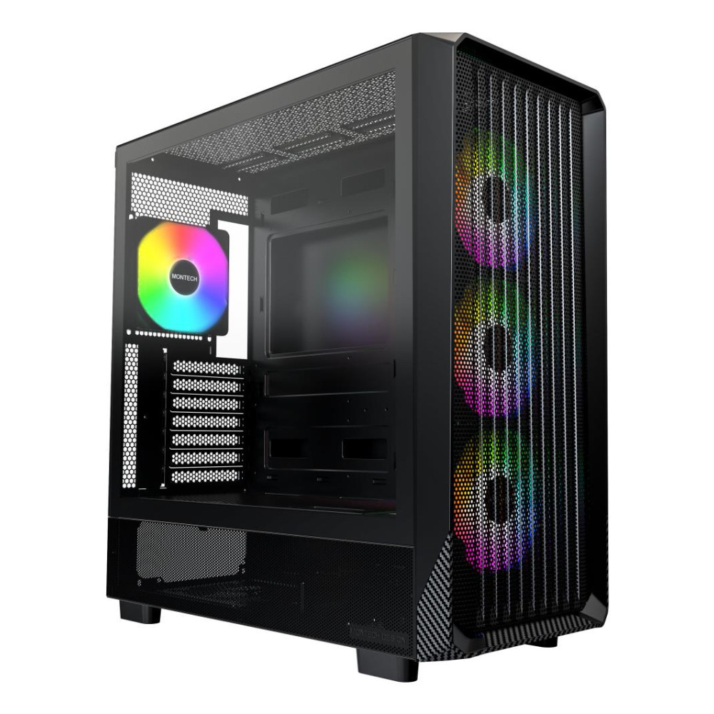 Case|MONTECH|X5|MidiTower|Case product features Transparent panel|Not included|Colour Black|X5(B)
