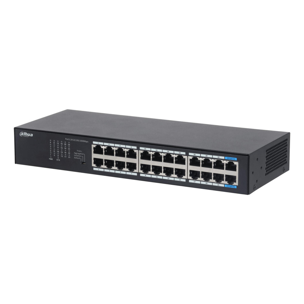 Switch|DAHUA|DH-S3024-24GT|Switch type Unmanaged|Switch layer L2|Rack mounting Yes|Stackable Yes|Form factor Desktop/Wall-Mounti